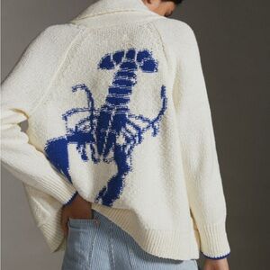 Maeve Blue Lobster Cardigan • Size 1X